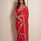 Rani Pink Raw Dola Silk Embroidered Saree