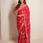 Rani Pink Raw Dola Silk Embroidered Saree