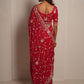 Rani Pink Raw Dola Silk Embroidered Saree