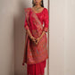 Rani Pink Raw Dola Silk Meena Saree