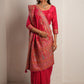 Rani Pink Raw Dola Silk Meena Saree