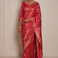 Rani Pink Heritage Satin Pashmina Saree
