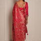 Rani Pink Heritage Satin Pashmina Saree