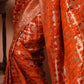 Burnt Orange Swarovski Satin Saree