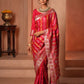 Rani Pink Meena Work Satin Saree