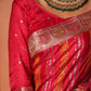 Rani Pink Meena Work Satin Saree