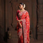 Rani Red Pure HO Peacock Embroidered Saree