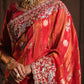 Rani Red Pure HO Peacock Embroidered Saree