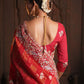 Rani Red Pure HO Peacock Embroidered Saree