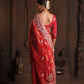 Rani Red Pure HO Peacock Embroidered Saree
