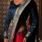 Rani Pink Peacock Embroidered Satin Saree