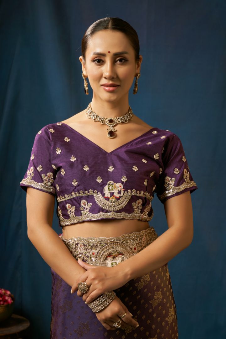 Royal Amethyst Banarasi Zari Silk Saree