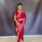 Heena Gehani Ruby Red Satin Saree