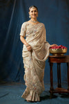 Pearl Mist Embroidered Organza Saree
