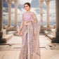 Lavanya Lavender Floral Embroidered Organza Saree