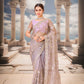 Lavanya Lavender Floral Embroidered Organza Saree