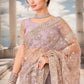Lavanya Lavender Floral Embroidered Organza Saree